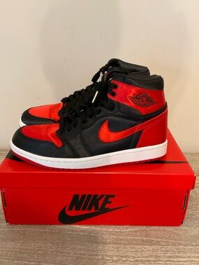 New - Jordan Air Jordan 1 Retro High OG Satin Bred Black Red FD4810-061 2023